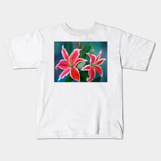 Pink Lilies Kids T-Shirt